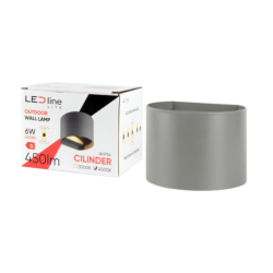 Sieninis lauko šviestuvas CILINDER LED 2x3W 4000K IP54 PILKAS Neutrali balta