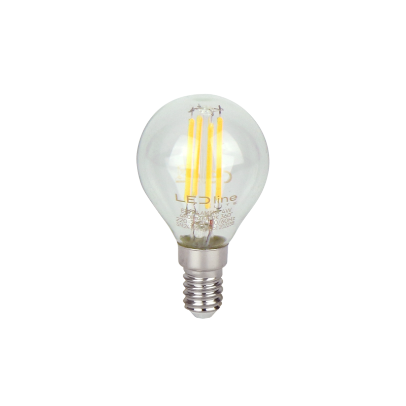 LED lemputė E14 4W 2700K 480lm 220-240V FILAMENT G45 GLOBE Šilta balta