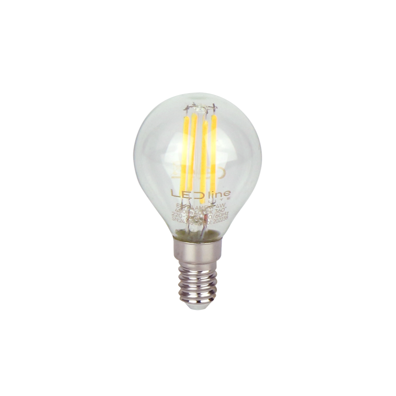 LED lemputė E14 4W 4000K 480lm 220-240V FILAMENT G45 GLOBE Neutrali balta