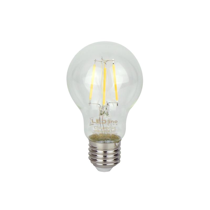 LED lemputė E27 4W 2700K 480lm 220-240V FILAMENT A60 GLOBE Šilta balta