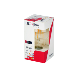 LED lemputė E27 4W 2700K 480lm 220-240V FILAMENT A60 GLOBE Šilta balta