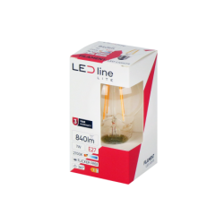 LED lemputė E27 7W 2700K 840lm 220-240V FILAMENT A60 GLOBE Šilta balta
