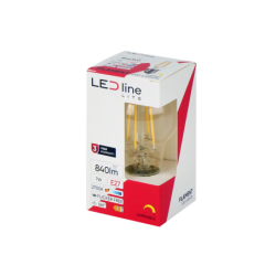 PRITEMDOMA LED lemputė E27 7W 2700K 840lm 220-240V FILAMENT A60 GLOBE Šilta balta