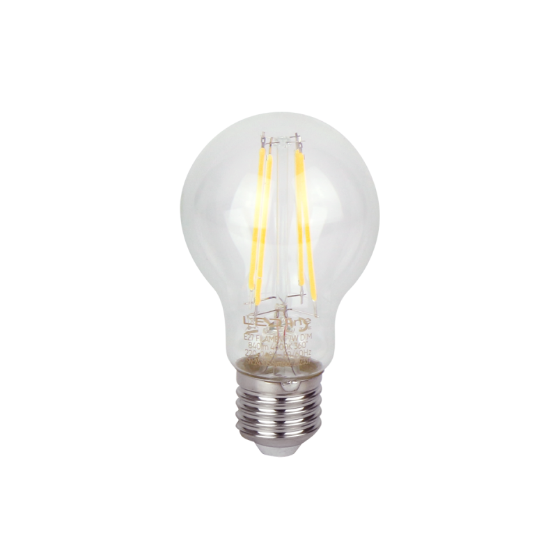 PRITEMDOMA LED lemputė E27 7W 4000K 840lm 220-240V FILAMENT A60 GLOBE Neutrali balta