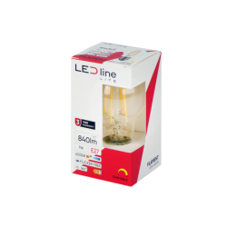 PRITEMDOMA LED lemputė E27 7W 4000K 840lm 220-240V FILAMENT A60 GLOBE Neutrali balta