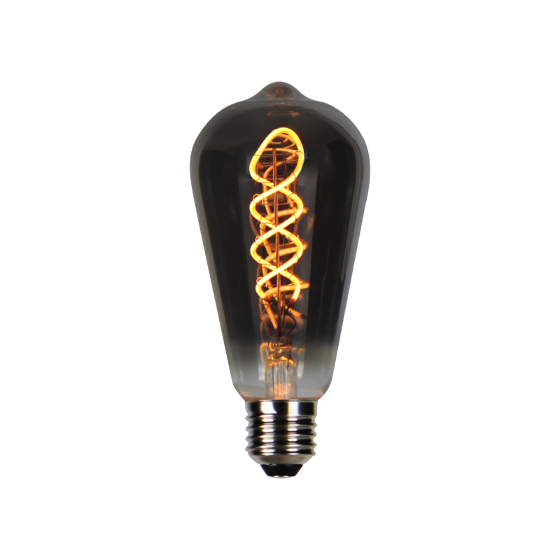 PRITEMDOMA LED lemputė E27 4W 1800K 150lm 220-240V FILAMENT ST64 RETRO VINTAGE GRAPHITE
