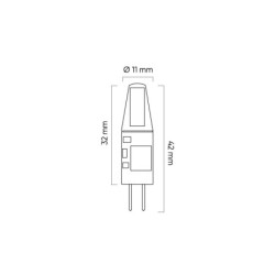 LED lemputė G4 COB 1,5W 6000K 120lm 12V AC/DC Šalta balta
