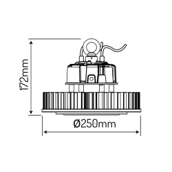 LED Aukštų patalpų šviestuvas UFO 100W 130lm/W 4000K 120° RAIDER 130 Neutrali balta