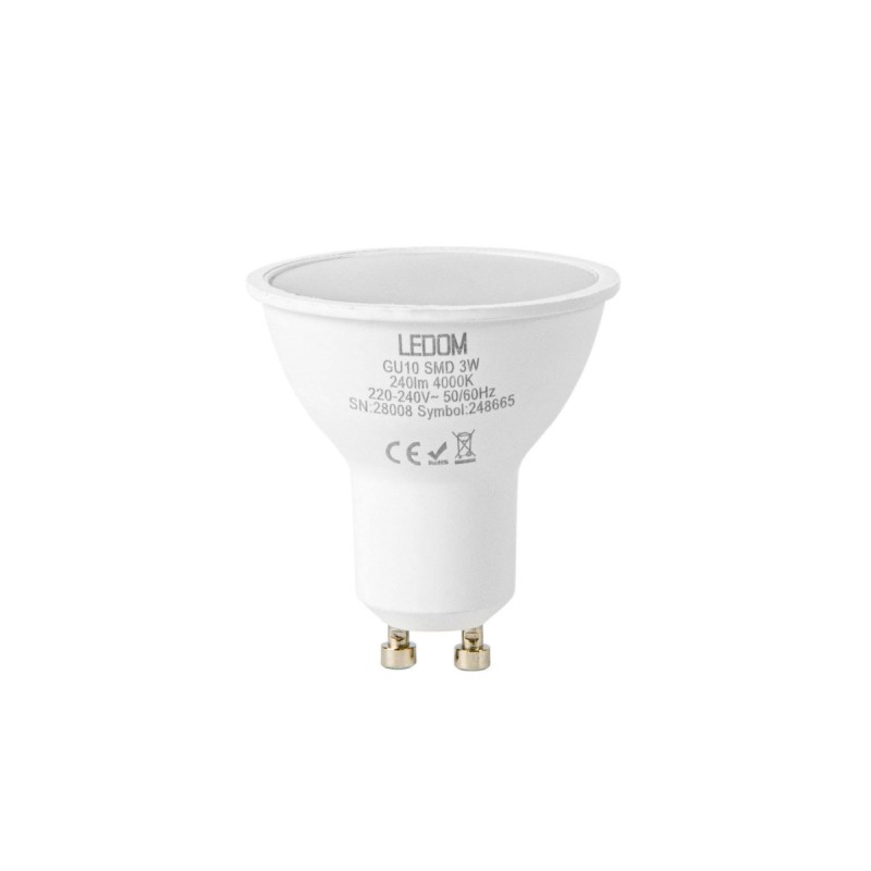 LED lemputė GU10 3W 4000K 240lm 220-240V Neutrali balta