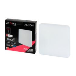 LED lubinis šviestuvas PRIME ACTON 18W 1900lm 3000K IP54 kvadratinis motion sensor Šilta balta