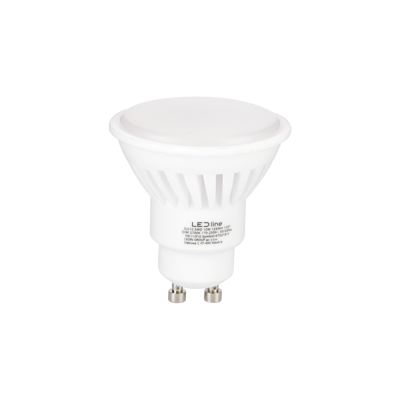 PRITEMDOMA LED lemputė GU10 10W 2700K 1250lm 170-250V  Šilta balta