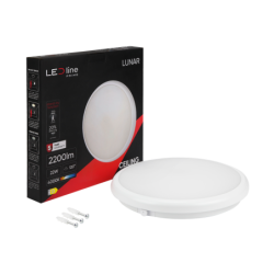 LED line PRIME Lubinis šviestuvas LUNAR 22W 4000K 2200lm IP65 apvalus judesio su sensoriumi Neutrali balta
