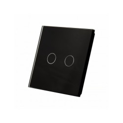 Vienos vietos LIVOLO stiklo panelė 702-62 (dvipolio jungiklio) Juoda