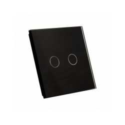 Vienos vietos LIVOLO stiklo panelė 702-62 (dvipolio jungiklio) Juoda
