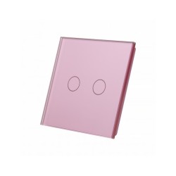 Vienos vietos LIVOLO stiklo panelė 701-67 (dvipolio jungiklio) Rožinė