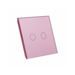 Vienos vietos LIVOLO stiklo panelė 701-67 (dvipolio jungiklio) Rožinė