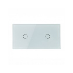 Dviejų vietų LIVOLO stiklo panelė 7011-61 (1+1) Balta