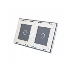 Dviejų vietų LIVOLO stiklo panelė 7011-61 (1+1) Balta