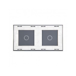 Dviejų vietų LIVOLO stiklo panelė 7011-61 (1+1) Balta