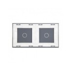 Dviejų vietų LIVOLO stiklo panelė 7011-61 (1+1) Balta