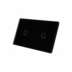 Dviejų vietų LIVOLO stiklo panelė 7011-62 (1+1) Juoda