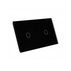Dviejų vietų LIVOLO stiklo panelė 7011-62 (1+1) Juoda