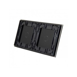 Dviejų vietų LIVOLO stiklo panelė 7011-62 (1+1) Juoda