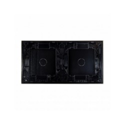 Dviejų vietų LIVOLO stiklo panelė 7011-62 (1+1) Juoda