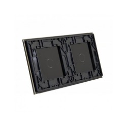 Dviejų vietų LIVOLO stiklo panelė 7011-62 (1+1) Juoda