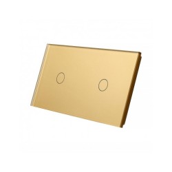 Dviejų vietų LIVOLO stiklo panelė 7011-63 (1+1) Aukso