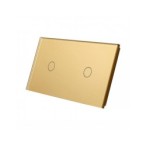 Dviejų vietų LIVOLO stiklo panelė 7011-63 (1+1) Aukso