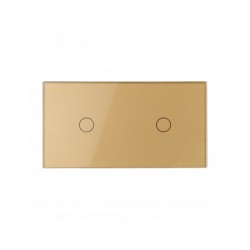 Dviejų vietų LIVOLO stiklo panelė 7011-63 (1+1) Aukso