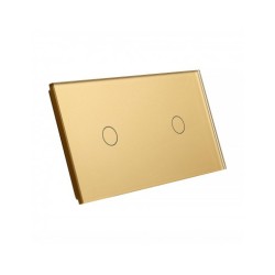 Dviejų vietų LIVOLO stiklo panelė 7011-63 (1+1) Aukso