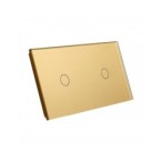 Dviejų vietų LIVOLO stiklo panelė 7011-63 (1+1) Aukso