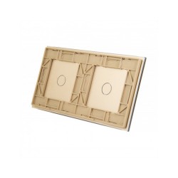 Dviejų vietų LIVOLO stiklo panelė 7011-63 (1+1) Aukso