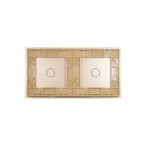 Dviejų vietų LIVOLO stiklo panelė 7011-63 (1+1) Aukso