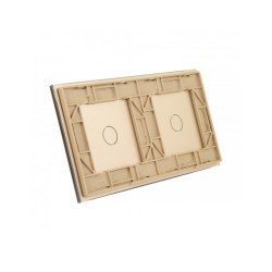 Dviejų vietų LIVOLO stiklo panelė 7011-63 (1+1) Aukso