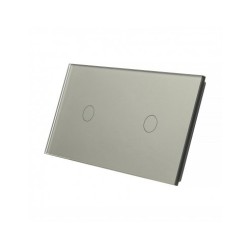 Dviejų vietų LIVOLO stiklo panelė 7011-64 (1+1) Pilka