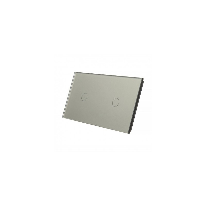 Dviejų vietų LIVOLO stiklo panelė 7011-64 (1+1) Pilka