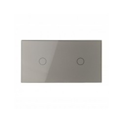 Dviejų vietų LIVOLO stiklo panelė 7011-64 (1+1) Pilka