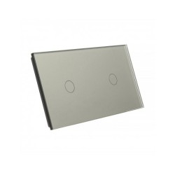 Dviejų vietų LIVOLO stiklo panelė 7011-64 (1+1) Pilka