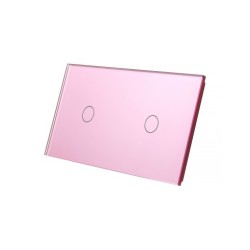 Dviejų vietų LIVOLO stiklo panelė 7011-67 (1+1) Rožinė