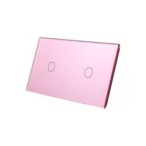 Dviejų vietų LIVOLO stiklo panelė 7011-67 (1+1) Rožinė