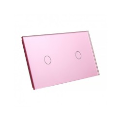 Dviejų vietų LIVOLO stiklo panelė 7011-67 (1+1) Rožinė