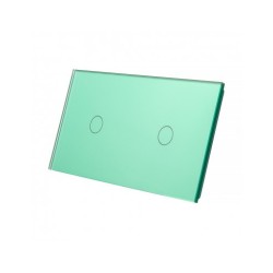 Dviejų vietų LIVOLO stiklo panelė 7011-68 (1+1) Žalia