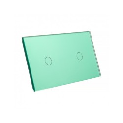 Dviejų vietų LIVOLO stiklo panelė 7011-68 (1+1) Žalia