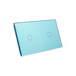 Dviejų vietų LIVOLO stiklo panelė 7011-69 (1+1) Mėlyna
