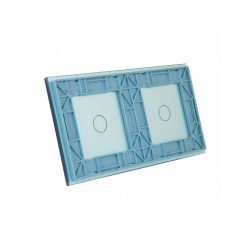 Dviejų vietų LIVOLO stiklo panelė 7011-69 (1+1) Mėlyna