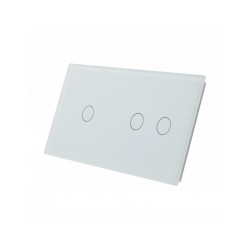 Dviejų vietų LIVOLO stiklo panelė 7012-61 (1+2) Balta
