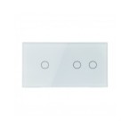 Dviejų vietų LIVOLO stiklo panelė 7012-61 (1+2) Balta